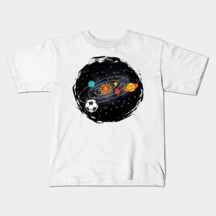 soccer planets kids - Light Colors Kids T-Shirt